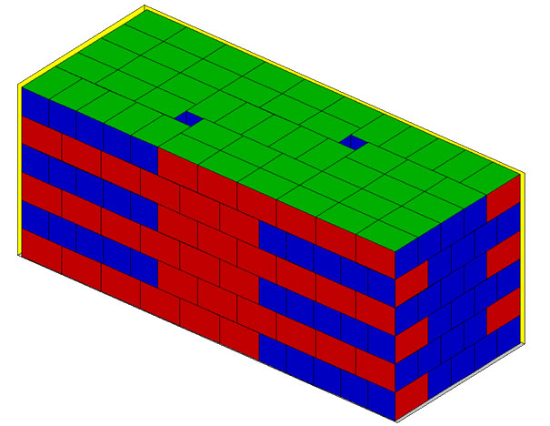 Example for a container loading with cuboid packages